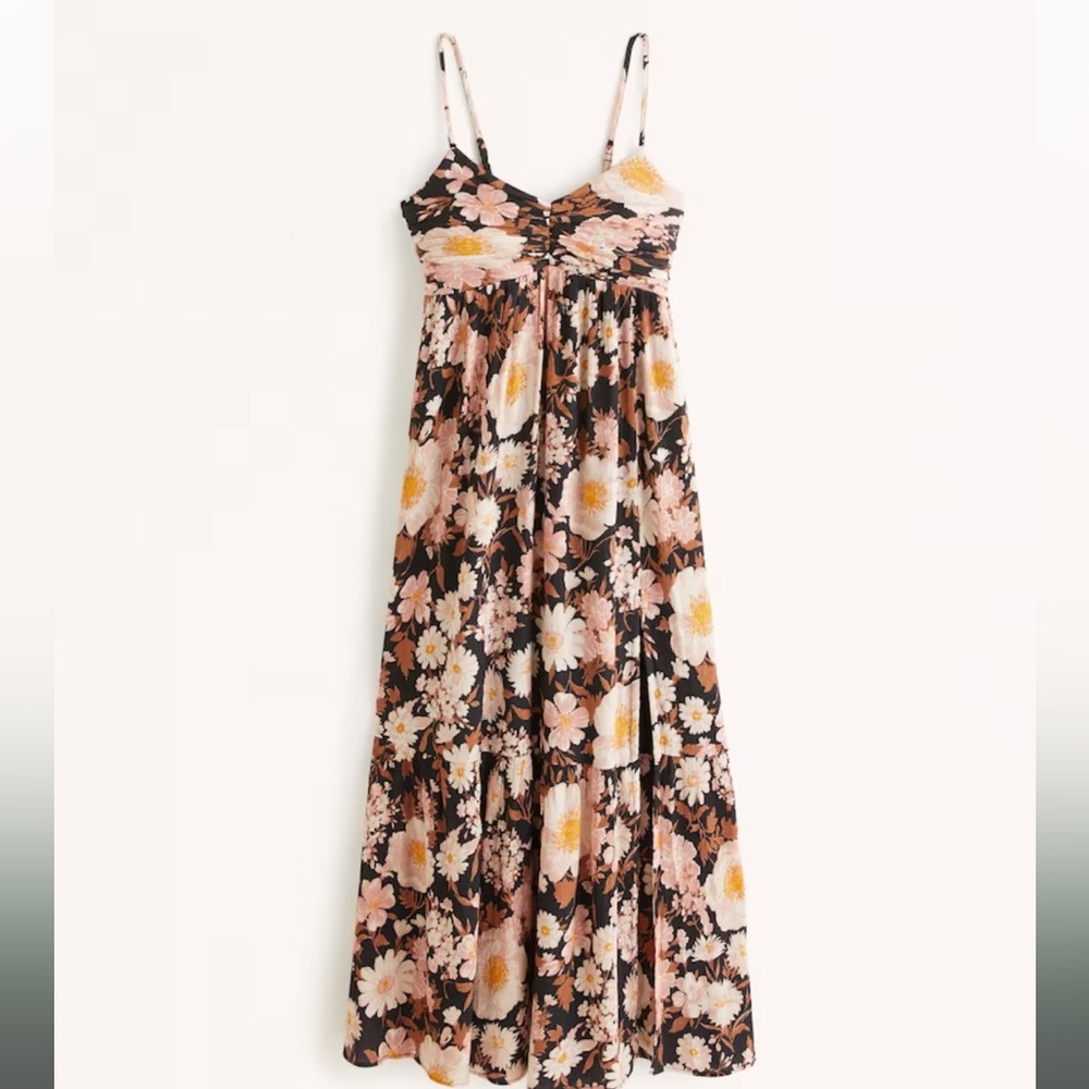 Crinkle Textured Ruched Maxi Dress